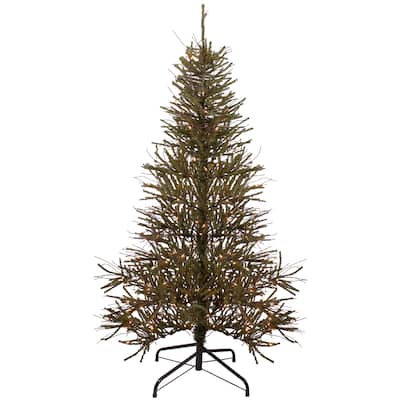 6' Pre-Lit Warsaw Twig Artificial Christmas Tree - Clear Lights - 6 Foot
