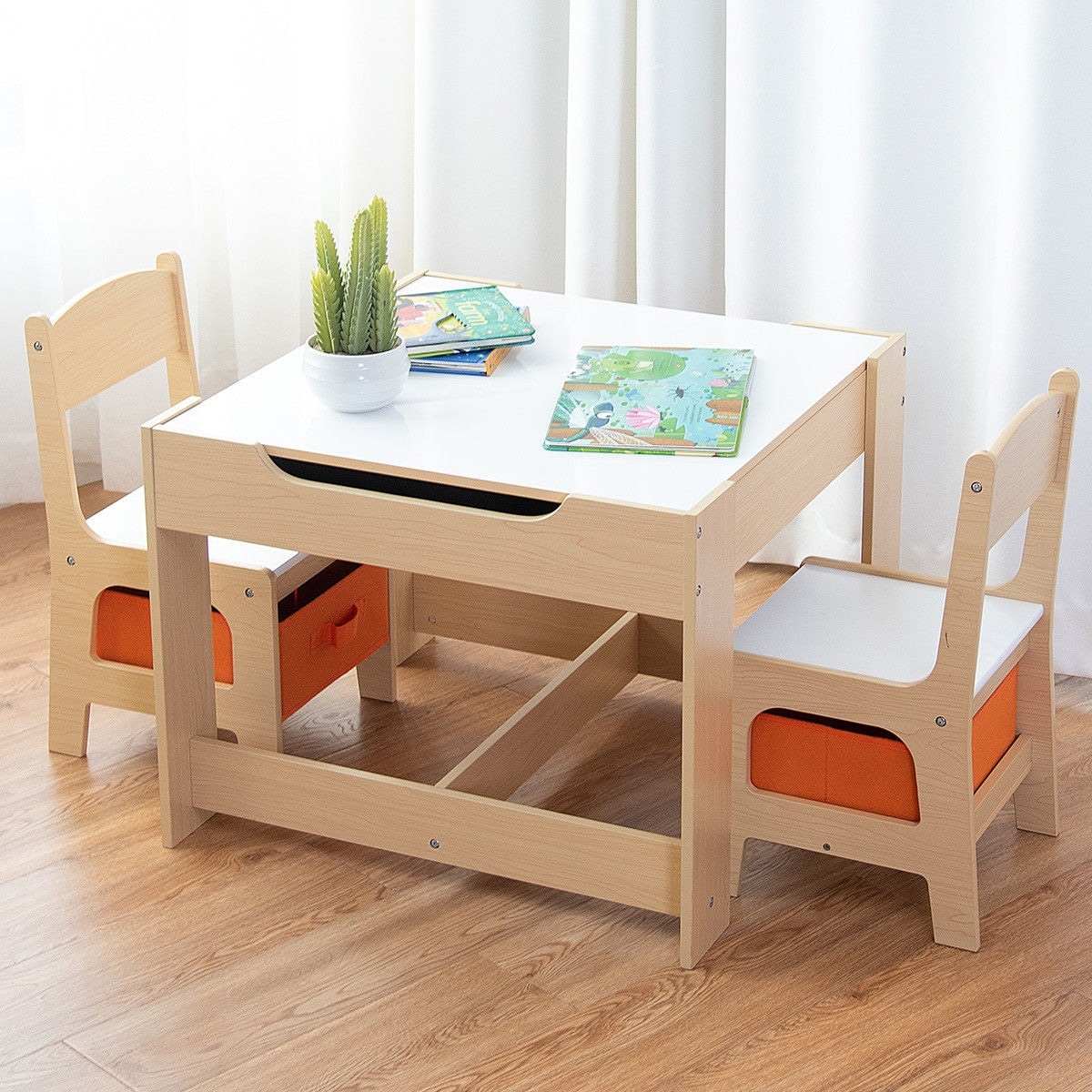 kids table and chair set with storage