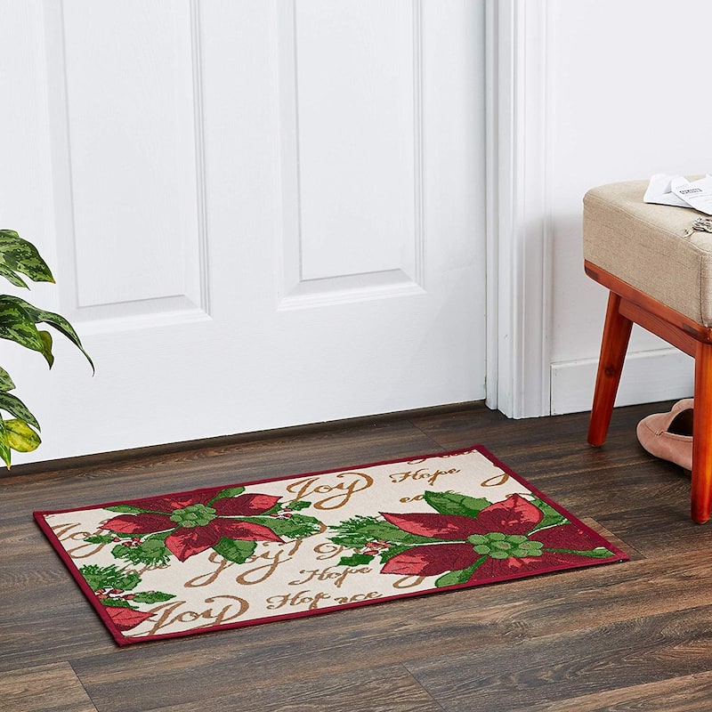 Violet Linen Decorative Christmas Tapestry Holiday Design- 19" X 27" Area Rug - 19" x 27"