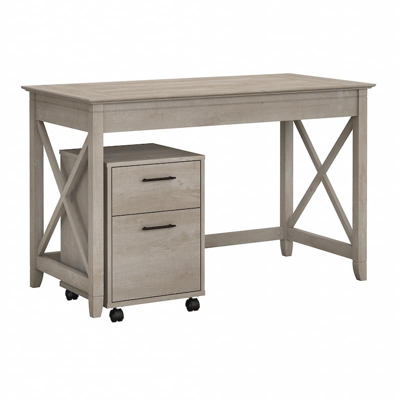 Key West 48W Writing Desk with Mobile File Cabinet by Bush Furniture