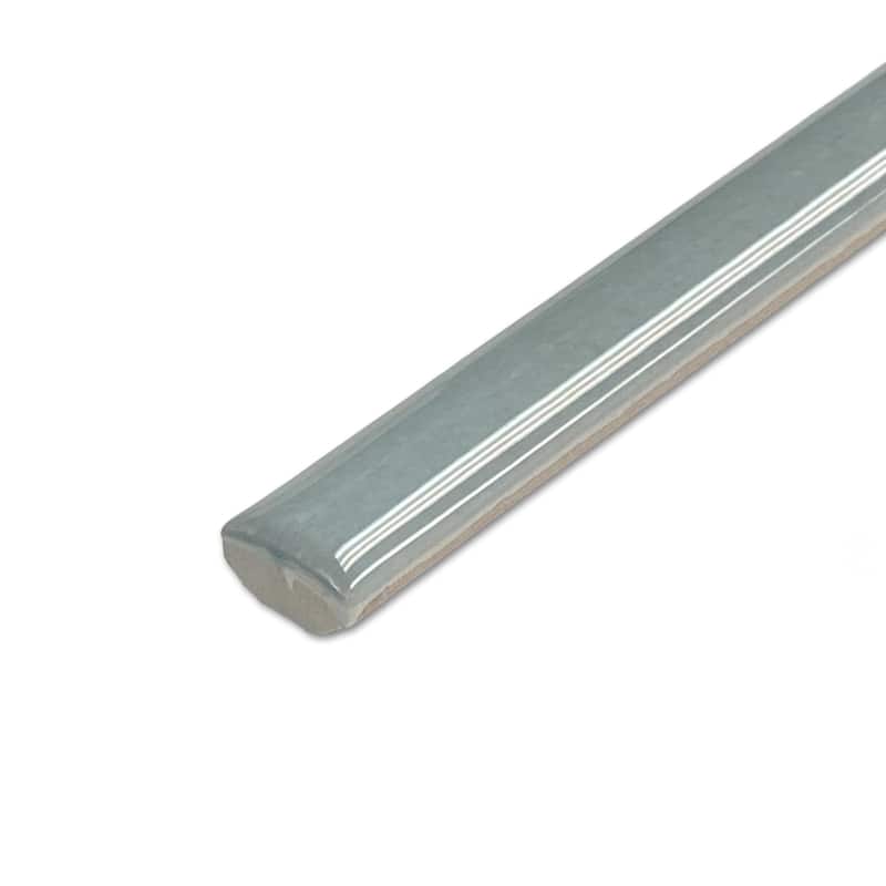 Merola Tile Coco Demi-Bullnose Glossy Blue Grass 1/2" x 7-7/8" Ceramic Wall Trim - (1 Tile)
