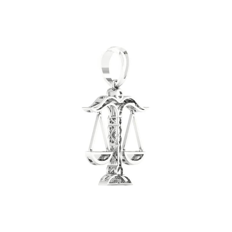 1/2ct TDW Diamond Scales of Justice Pendant in 10k Gold for Men