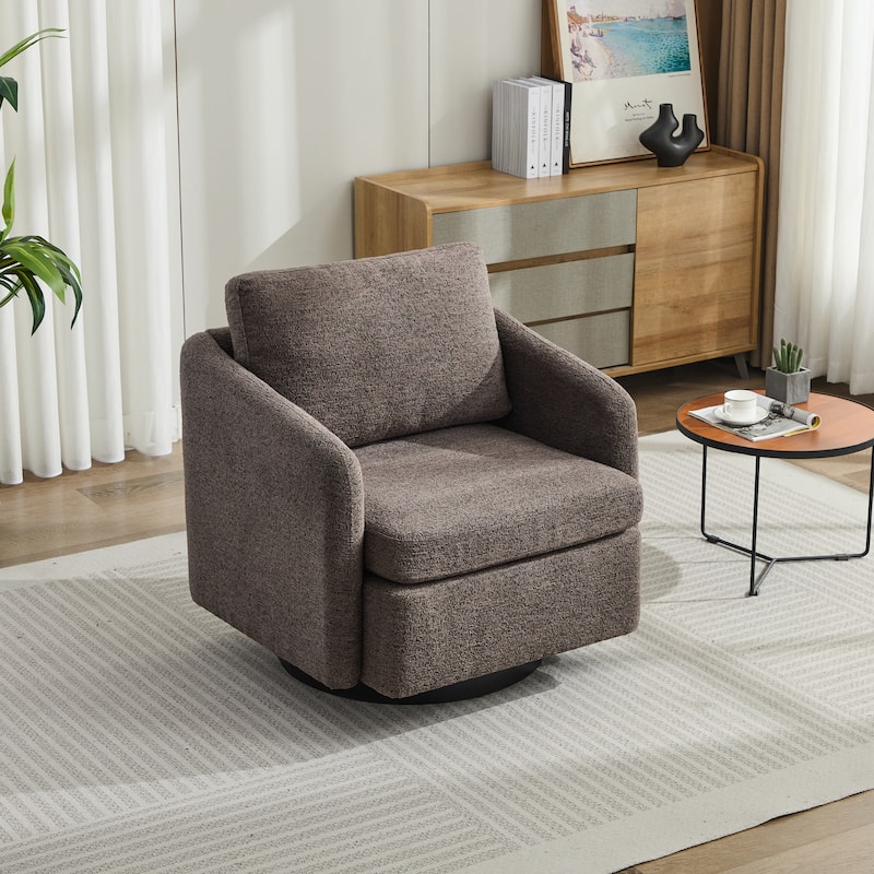 Modern 31.5" Chenille 360° Swivel Accent Chair with Solid Wood Frame for Living Room