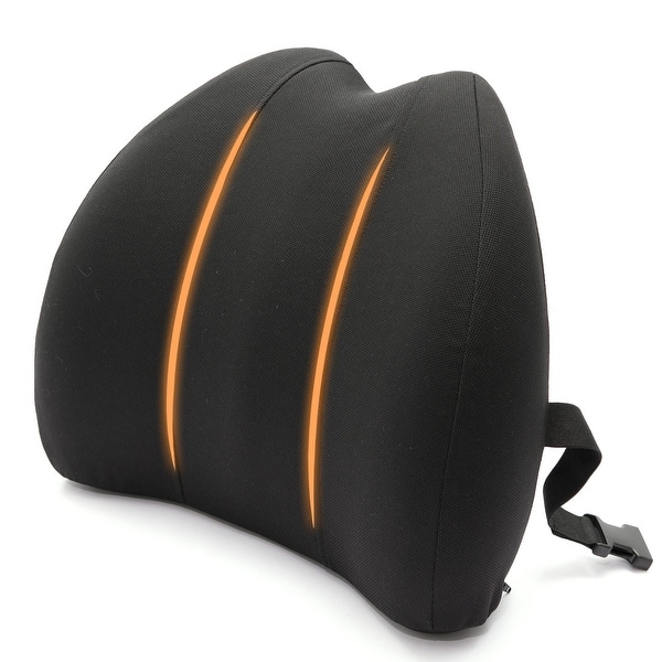 slide 2 of 9, Cheer Collection Black Memory Foam Lumbar Support Pillow With Washable Cover Specialty