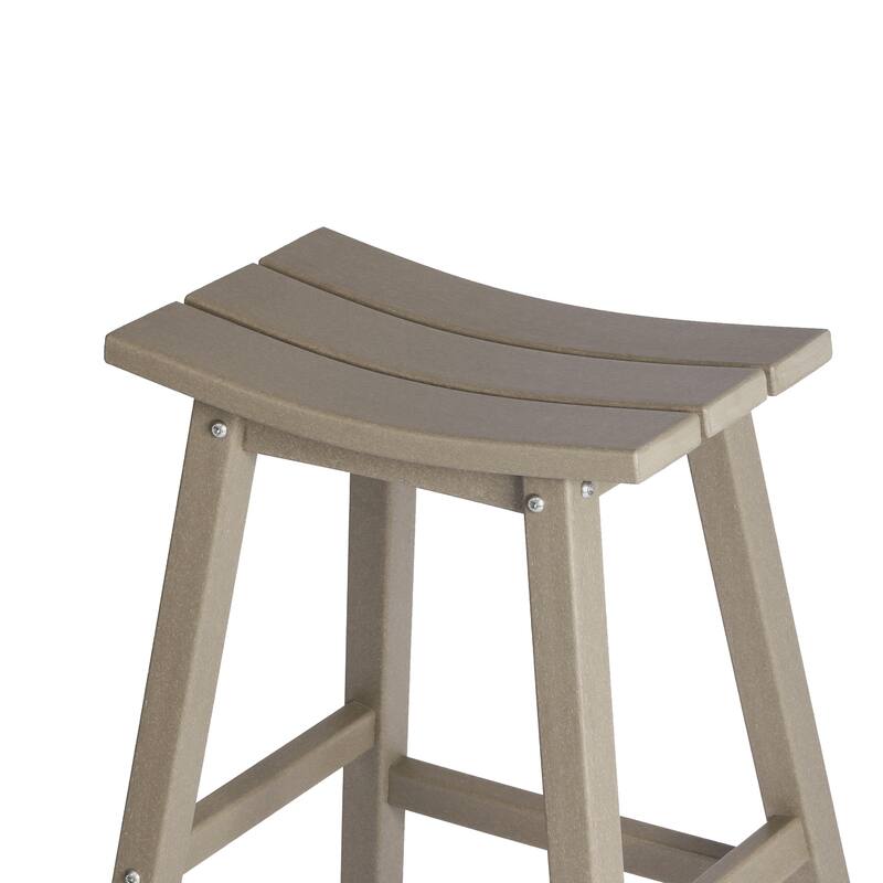 Laguna Hdpe All Weather Outdoor Patio 29" Saddle Seat Bar Stool (Set Of 3)