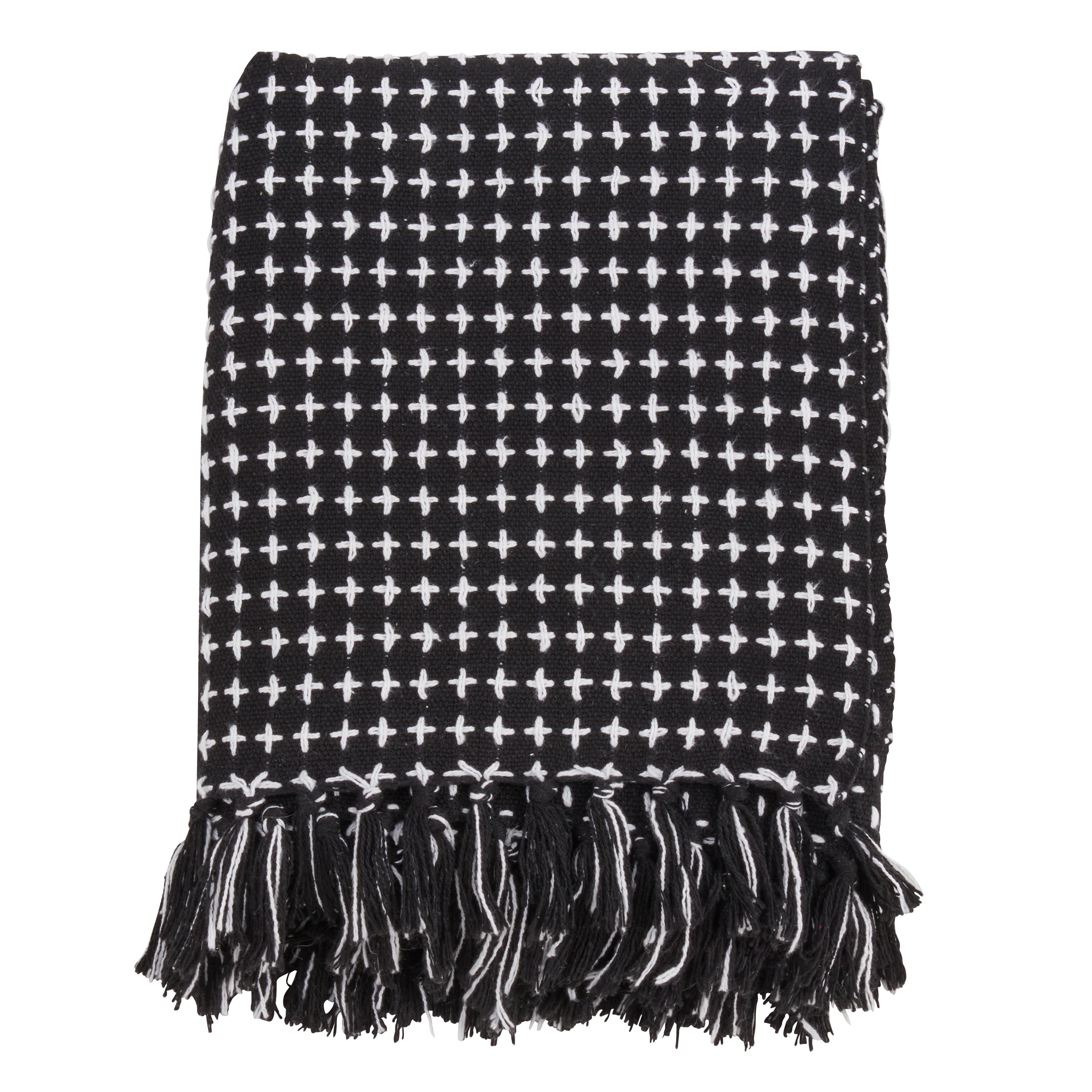 Woven Cross Stitch Design Throw Blanket