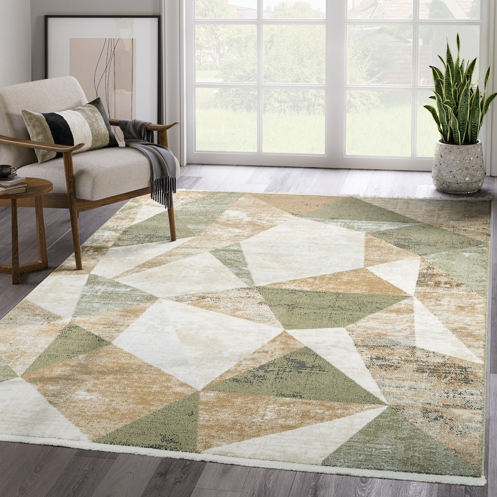 Abani Rugs Savoy SAV100A Contemporary Geometric Area Rug