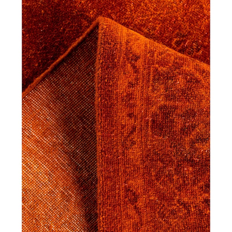 Overdyed One-of-a-Kind Hand-Knotted Area Rug - Orange - 4' 0" x 6' 3"