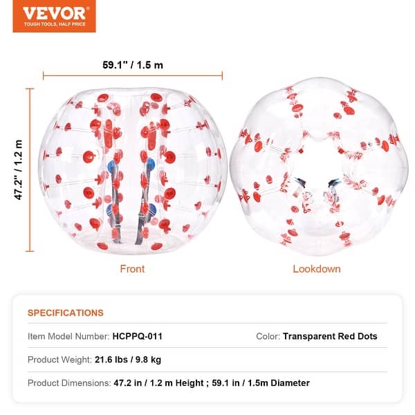 dimension image slide 0 of 7, VEVOR Inflatable Bumper Balls , for Teen & Adult, for Outdoor Team Gaming Play,for Garden, Yard, Park
