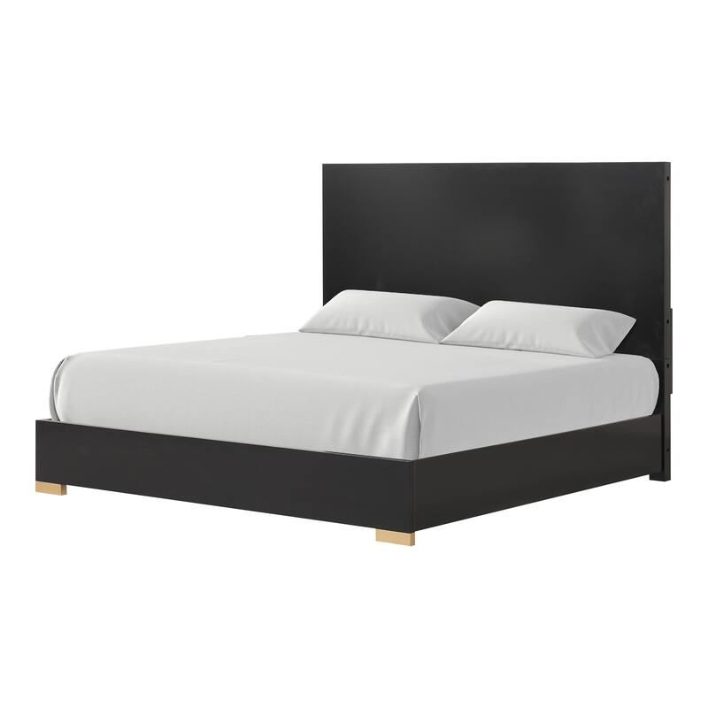 Furniture of America Kismet Modern 6-Piece Black Wood Platform Bedroom Set