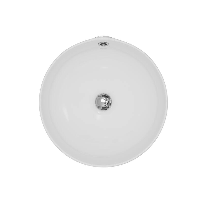 Karran Valera 17" Vitreous China Vessel Bathroom Sink in White with Overflow Drain