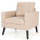 preview thumbnail 23 of 31, Costway Set of 2 Modern Tufted Accent Chair Linen Upholstered Armchair