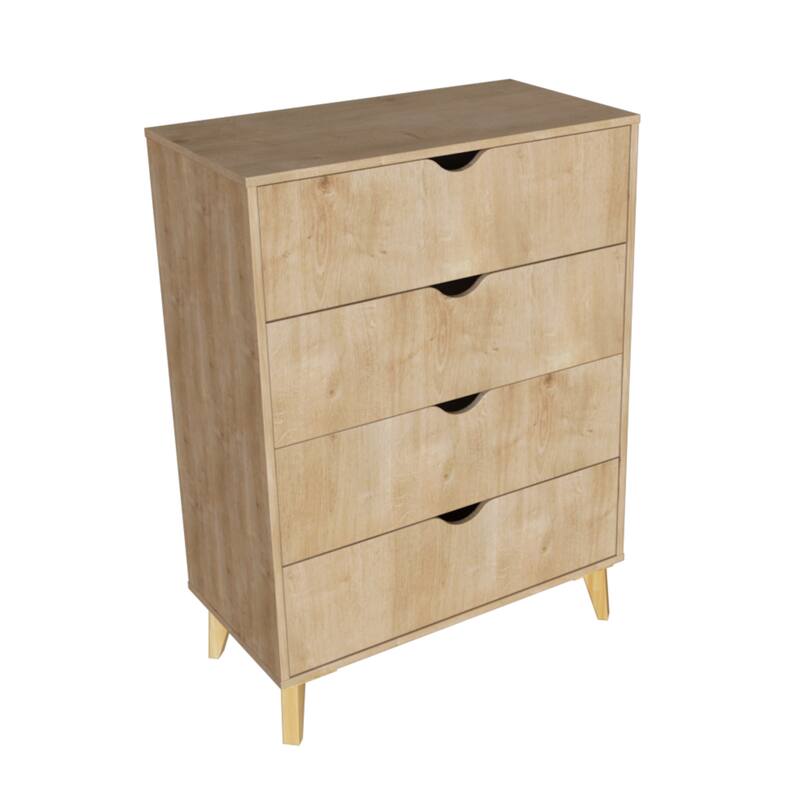 HomeRoots 30" Natural Four Drawer Standard Chest