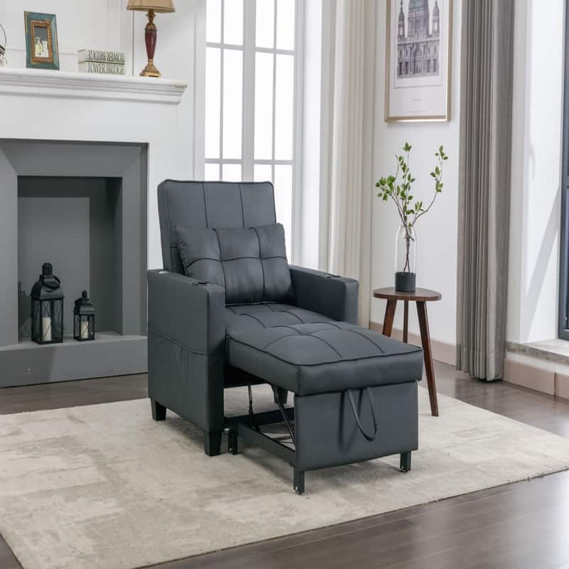 3-in-1 Pull Out Sleeper Chair Beds with USB Ports