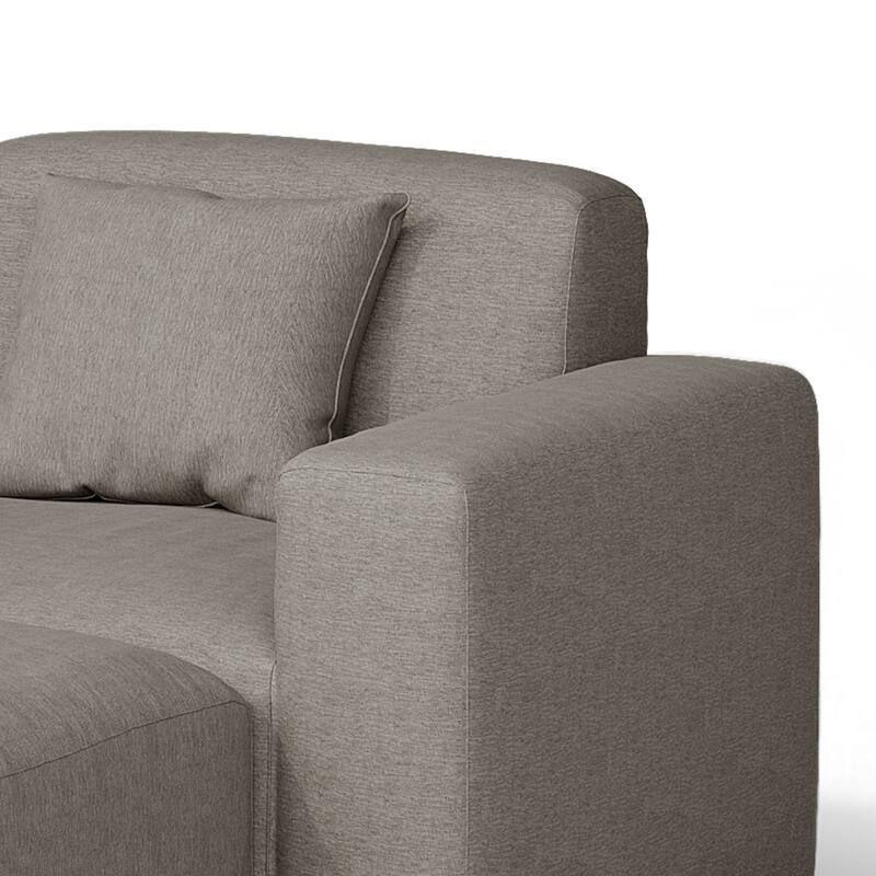 100" W No Assembly Outdoor Patio Modular Sofa with Coffee Table