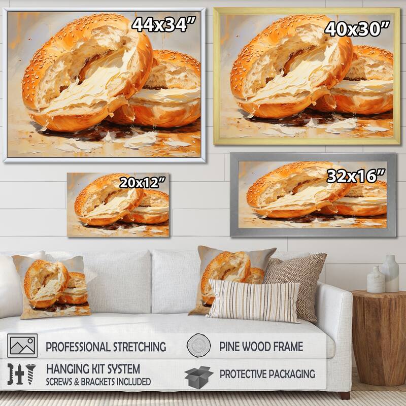 Designart "Bagel Bliss Toasted Breakfast" Breakfast Wall Art
