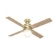 preview thumbnail 47 of 48, Hunter 52" Hepburn Ceiling Fan with LED Light Kit and Wall Control - Vintage, Mid-Century Modern, Transitional Modern Brass
