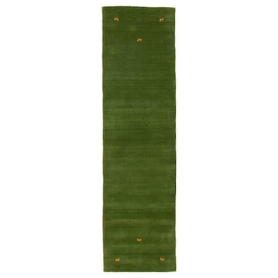 Kashkuli Gabbeh Green Rug 2'6" x 9'10" - 2'6 x 9'10