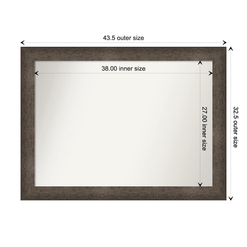 Dappled Non-Beveled Wood Framed Wall Mirror - Dappled Light Bronze - Glass Size 38x27