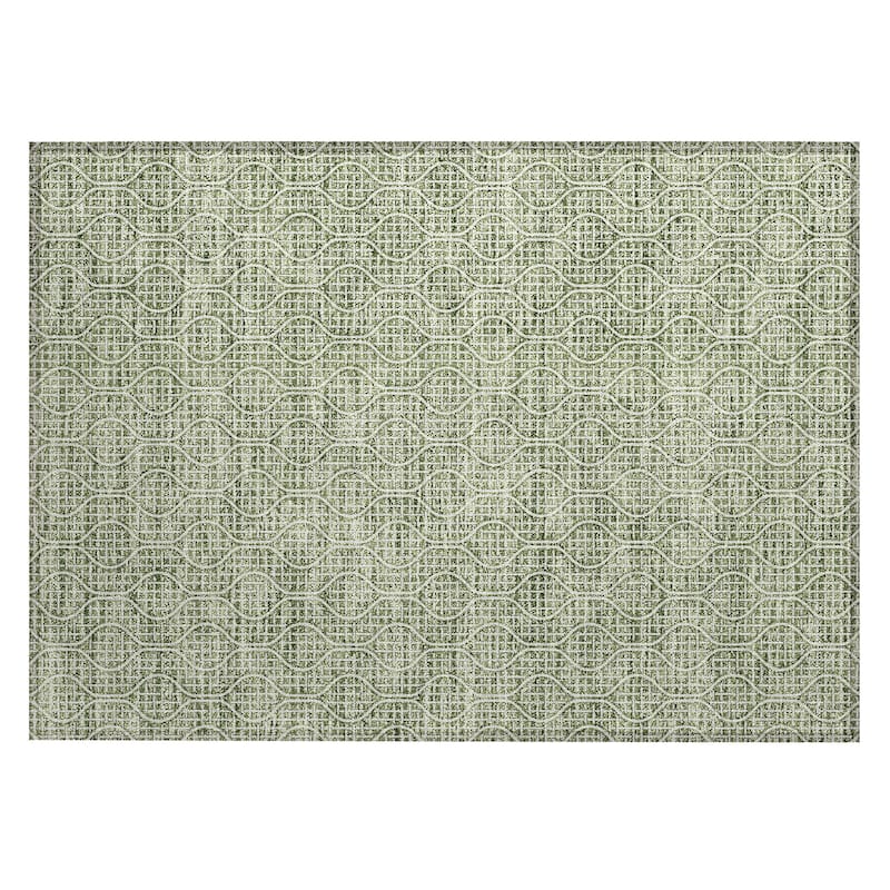 Machine Washable Indoor/ Outdoor Chantille Criss Cross Geo Rug