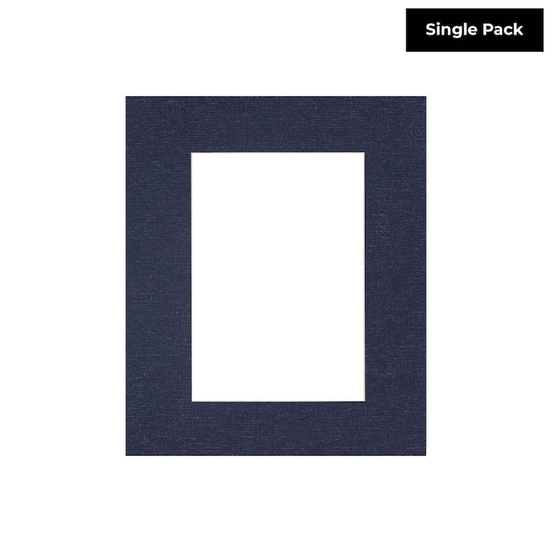 11x14 Mat for 8x10 Photo - Navy Canvas Texture Matboard for Frames Measuring 11 x 14 In- To Display Art Measuring 8 x 10 Inches