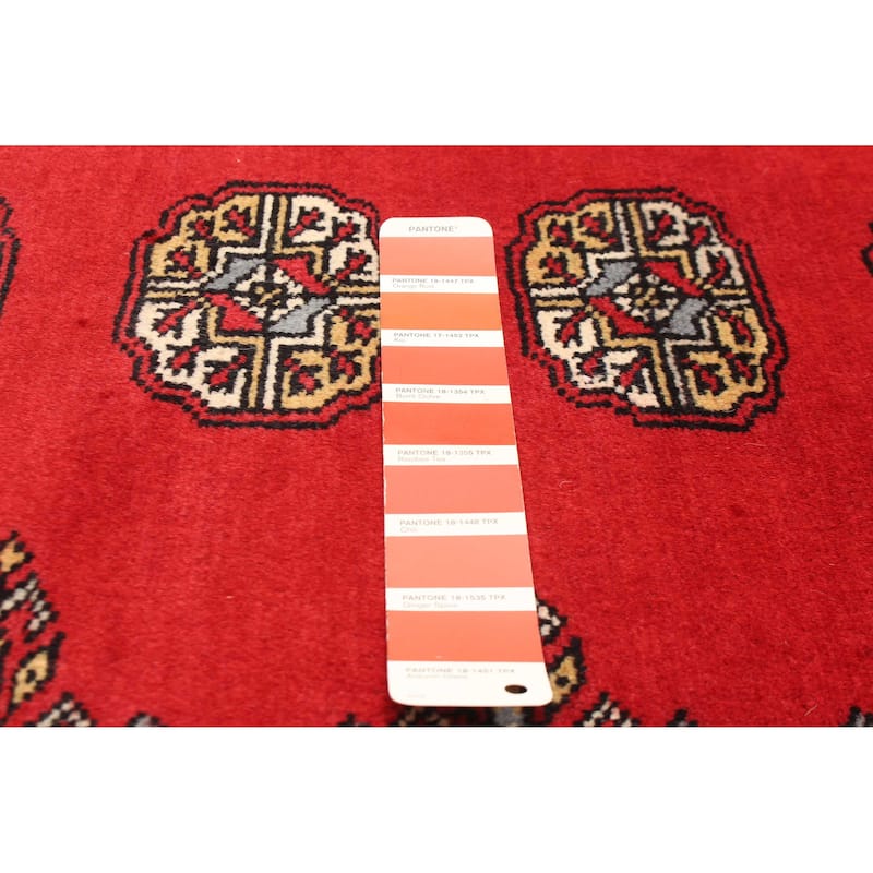 ECARPETGALLERY Hand-knotted Finest Peshawar Bokhara Red Wool Rug - 2'8 x 4'1