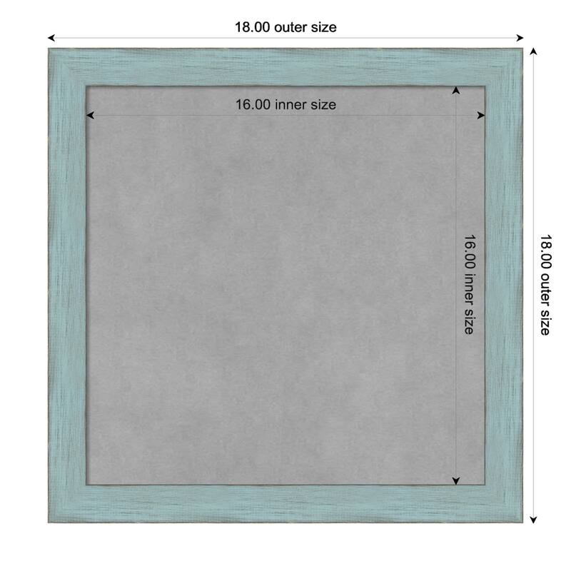 Framed Magnetic Board, Sky Blue Rustic - Board Size 16x16