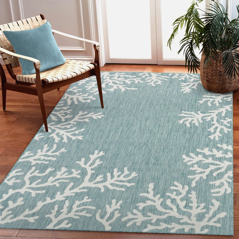 Liora Manne Carmel Coral Border Indoor/Outdoor Area Rug