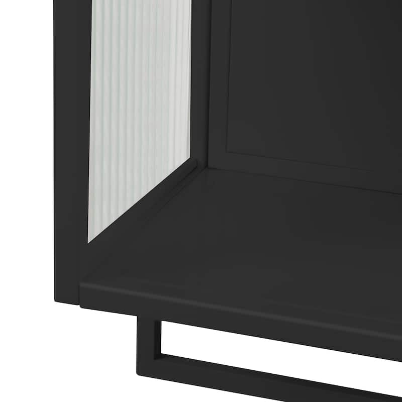 23.62"Glass Doors Wall Cabinet with 2-tier Enclosed Storage