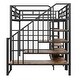 preview thumbnail 10 of 13, Full Size Metal Loft Bed with Staircase,Two 4-Tier Shelves,Low Table With 2 Mesh Shelves