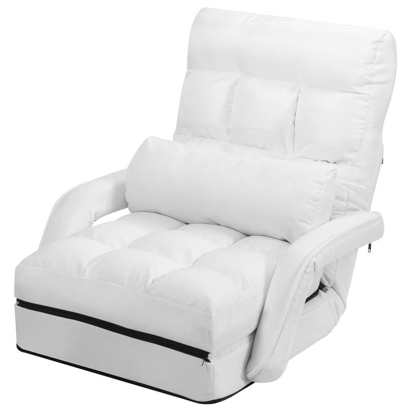 Gymax Folding Floor Chair Indoor Lazy Sofa Armchair w/ 6-Position