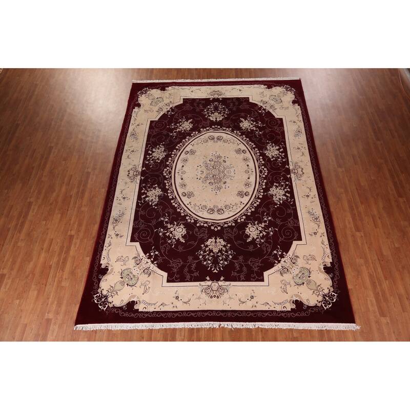 Victorian Style Floral Kashan Turkish Area Rug Machine Made Carpet - 9'9" x 13'3"