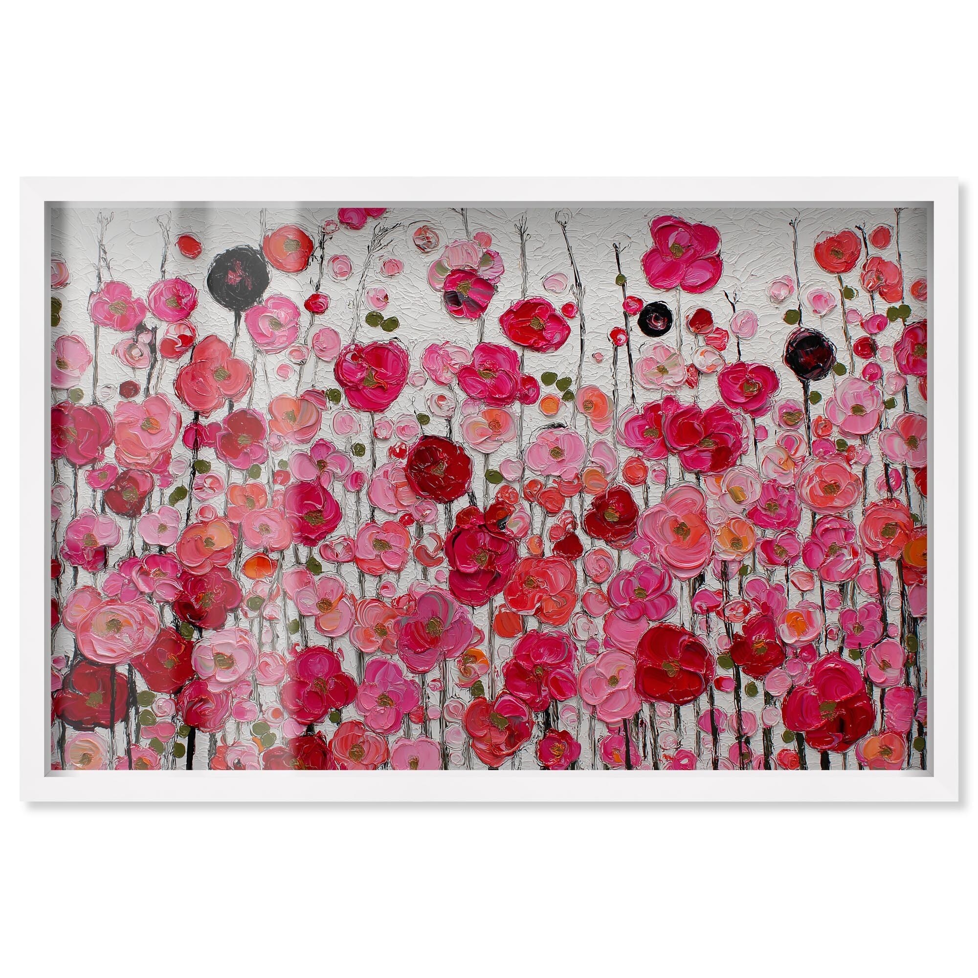 Crimson Bloom II Pink Floral Art Shadowbox Print by Art Remedy
