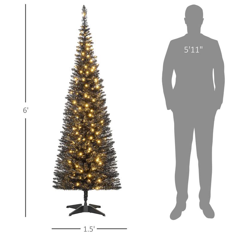 5' Slim Pre-Lit Christmas Tree with 160 Warm White LED Lights and 294 Branch Tips