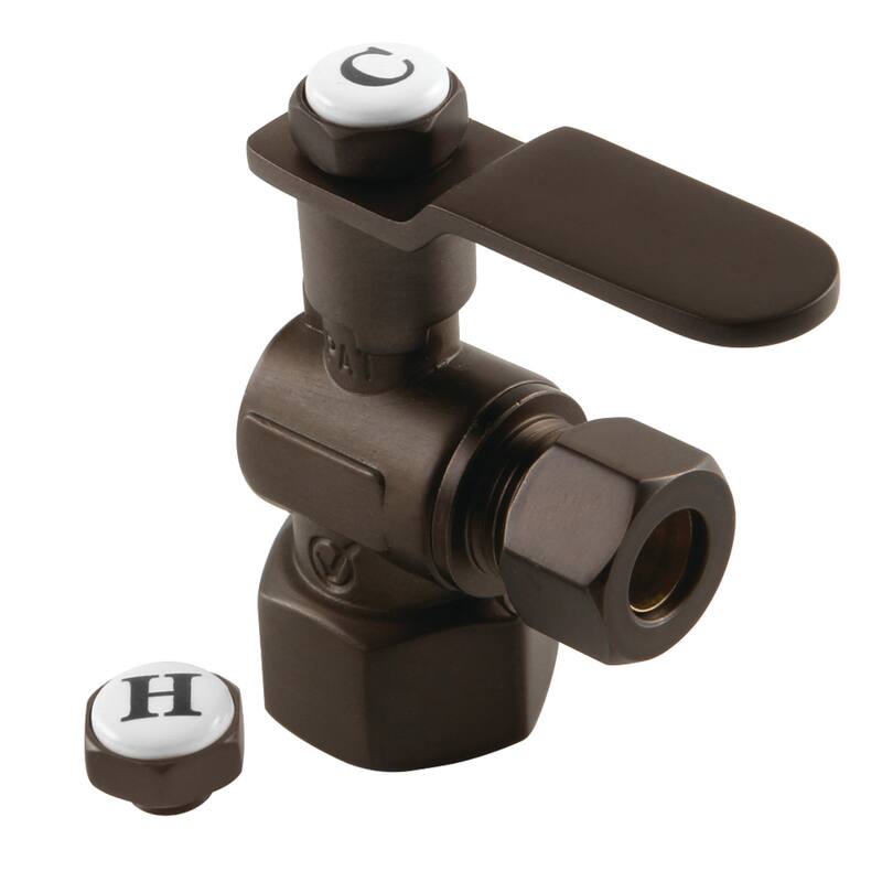 Kingston Brass Whitaker 1/2" FIP x 3/8" O.D. Comp Angle Stop Valve - Oil Rubbed Bronze