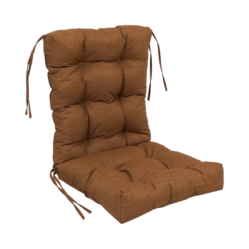 Multi-section Tufted Outdoor Seat/Back Chair Cushion (Multiple Sizes) - 18" x 38" - Mocha