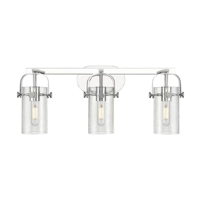 Innovations Lighting 423-3W-11-25 Pilaster II Cylinder Vanity Pilaster - Polished Chrome / Seedy