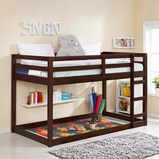Sturdy Twin Loft Bed, Solid Pine with Guardrail