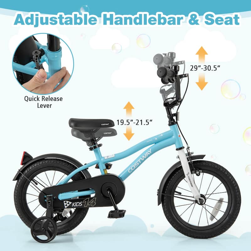 Costway 12"/14"/16"/18" Kids Bike for 3-4 Years Old Boys & Girls with