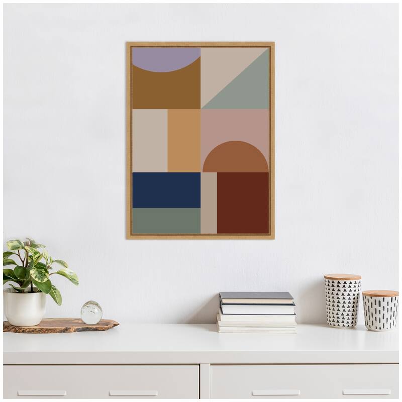 Kate and Laurel Modern Bohemian Pattern 2 by The Creative Bunch Studio Framed Canvas Wall Art Print