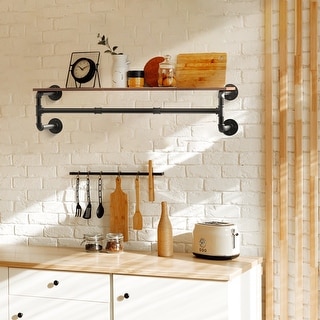 Kitchen shelf with hanging rail sales