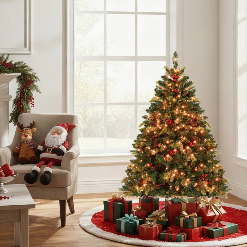 Gymax Smart Pre-Lit Artificial Christmas Tree w/ Remote Control
