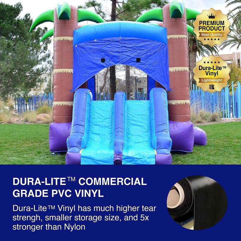 HeroKiddo Enchanted Forest Commercial Grade Inflatable Bounce House & Water Slide Combo (No Blower Included), Kids Outdoor Fun