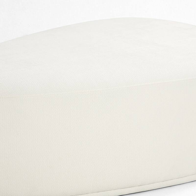 Leon 43" W Modern Oversized Chenille Triangular Cheese Ottoman