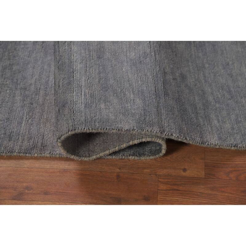 Gray Gabbeh Modern Runner Rug Handmade Wool Carpet - 2'9"x 9'7"