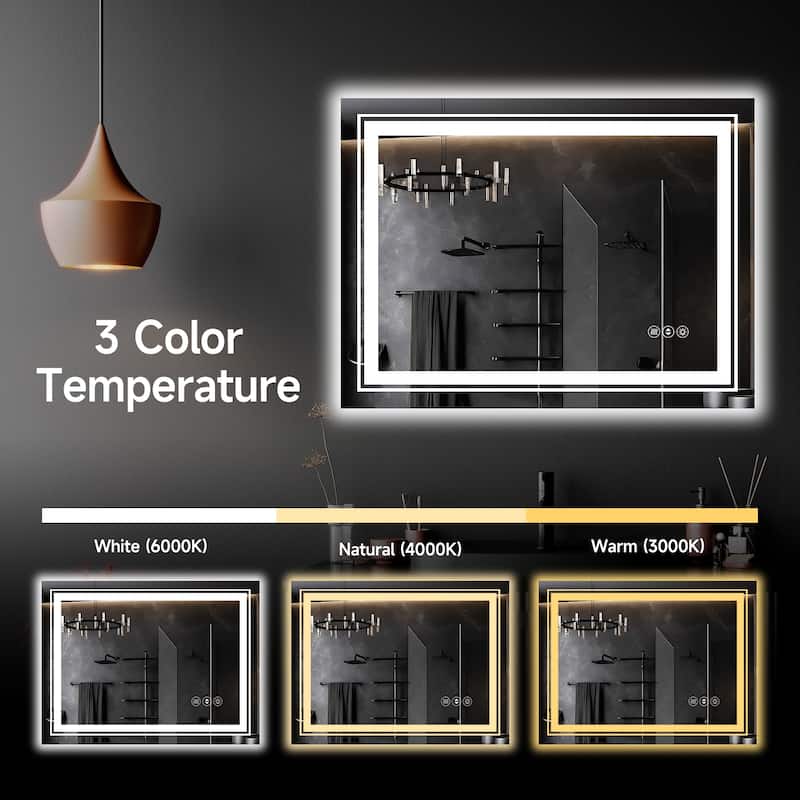 24x32 Inch Frameless LED Bathroom Mirror,Smart Mirror