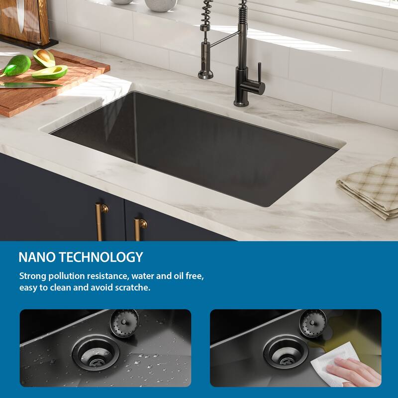 Undermount Kitchen Sink 16 Gauge Single Bowl with Drain Assembly