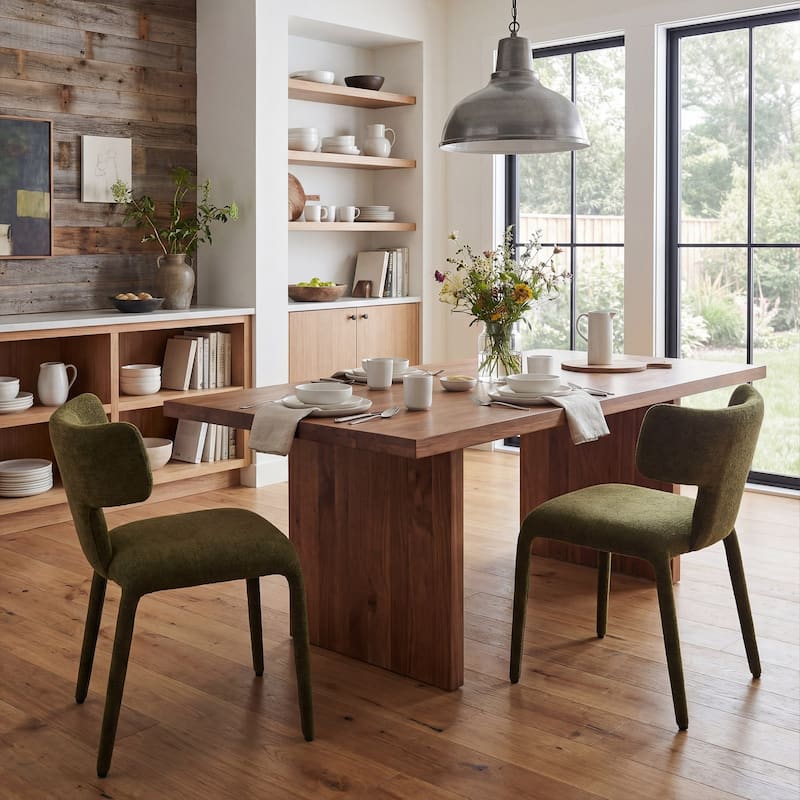 Modern Dining Chairs Set of 2, 18.9"Wx18.5"D Contemporary Fabric Side Chairs