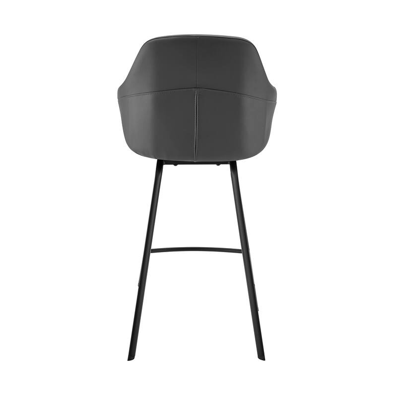 Brigden Faux Leather Upholstered Bar or Counter Swivel Stool - Black matte powder coating