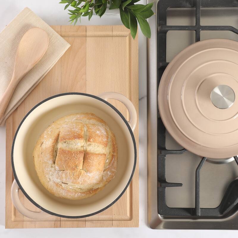 Gibson Home Enameled Cast Iron Dutch Oven Pot with Lid